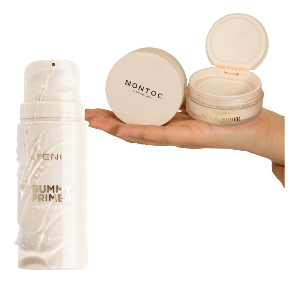 Kit completo de maquillaje Gummy Primer y Polvo Suelto Traslúcido Montoc