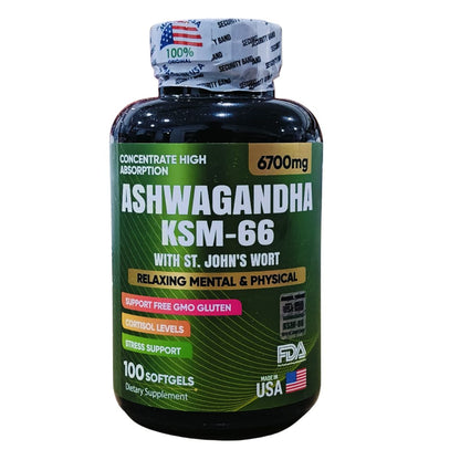 Ashwagandha KSM-66 x100 softgels extracto raiz completa cortisol estres adaptogeno natural
