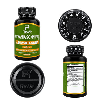 Ashwagandha FitoVit 500 mg • 60 Cápsulas • Adaptogen para el Estrés y el Descanso