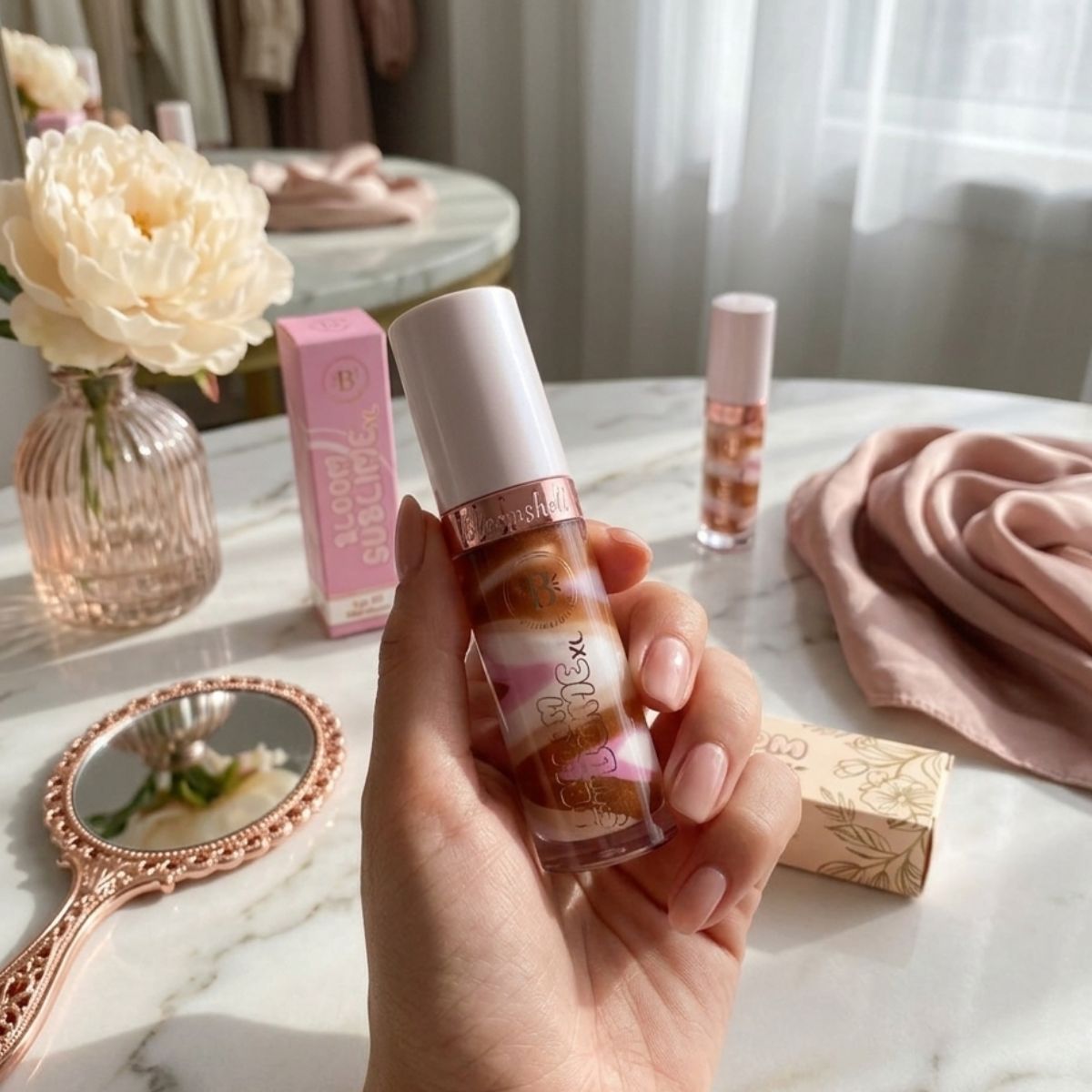Lip Oil Bloom Sublime XL Bloomshell aceite labial hidratante brillo natural efecto volumen labios