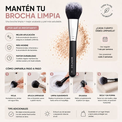 Brocha para polvo B20 Montoc herramienta maquillaje profesional aplicacion uniforme