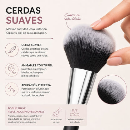 Brocha para polvo B20 Montoc herramienta maquillaje profesional aplicacion uniforme