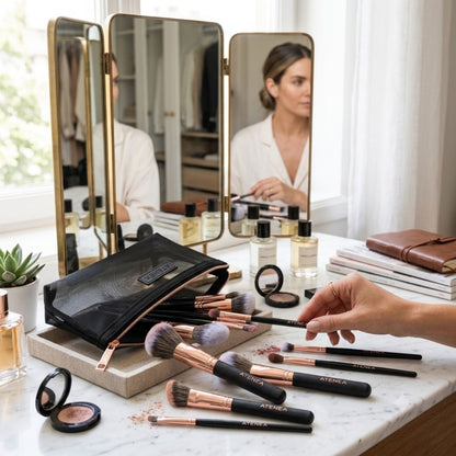 Kit de Brochas Flawless Basic x12: guía completa de las 12 piezas, técnicas de uso y cuidado. El set profesional para un maquillaje sin límites.