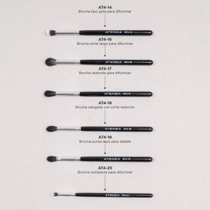 Kit profesional de 36 brochas de maquillaje Black Pro Atenea