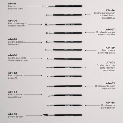 Kit profesional de 36 brochas de maquillaje Black Pro Atenea