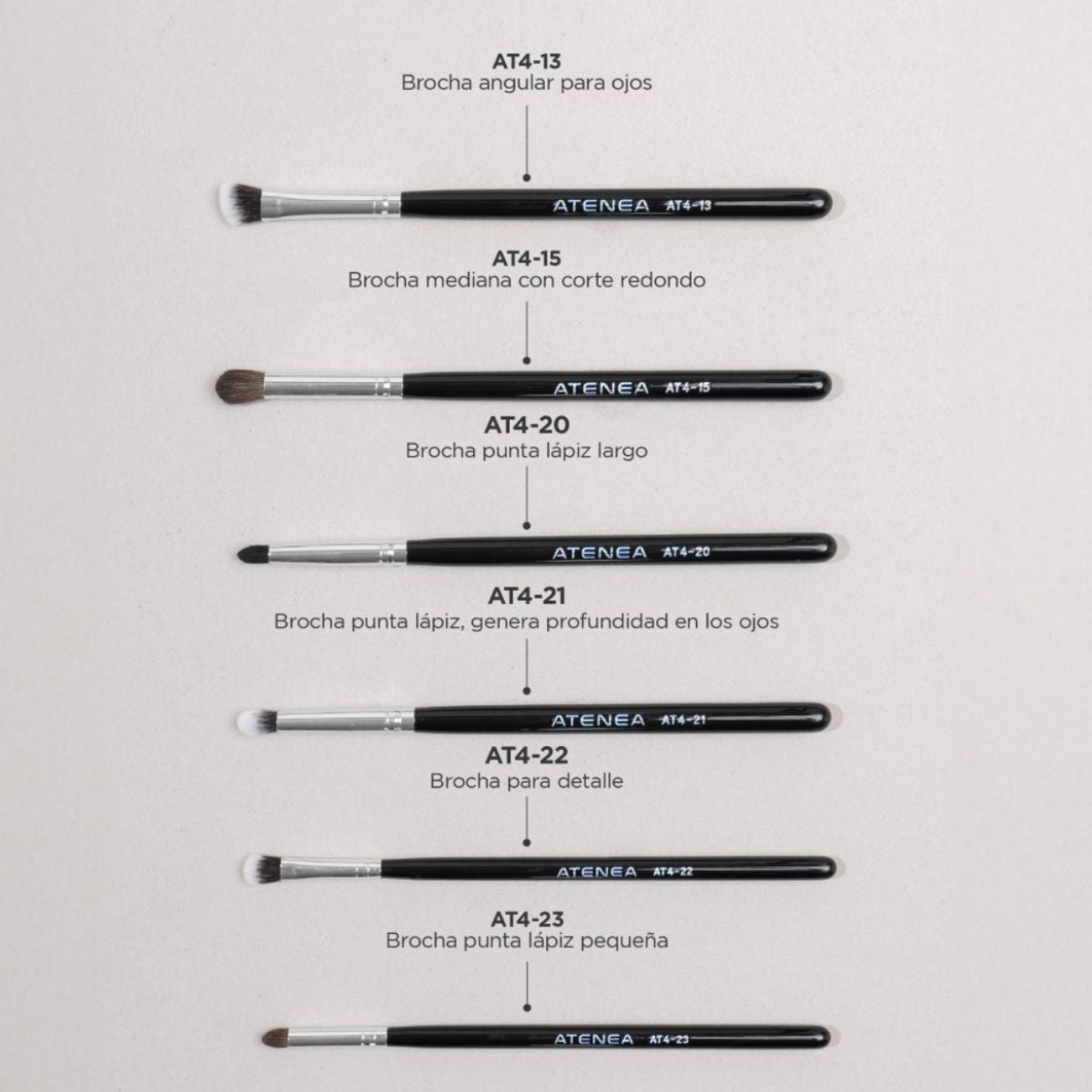 Kit profesional de 36 brochas de maquillaje Black Pro Atenea