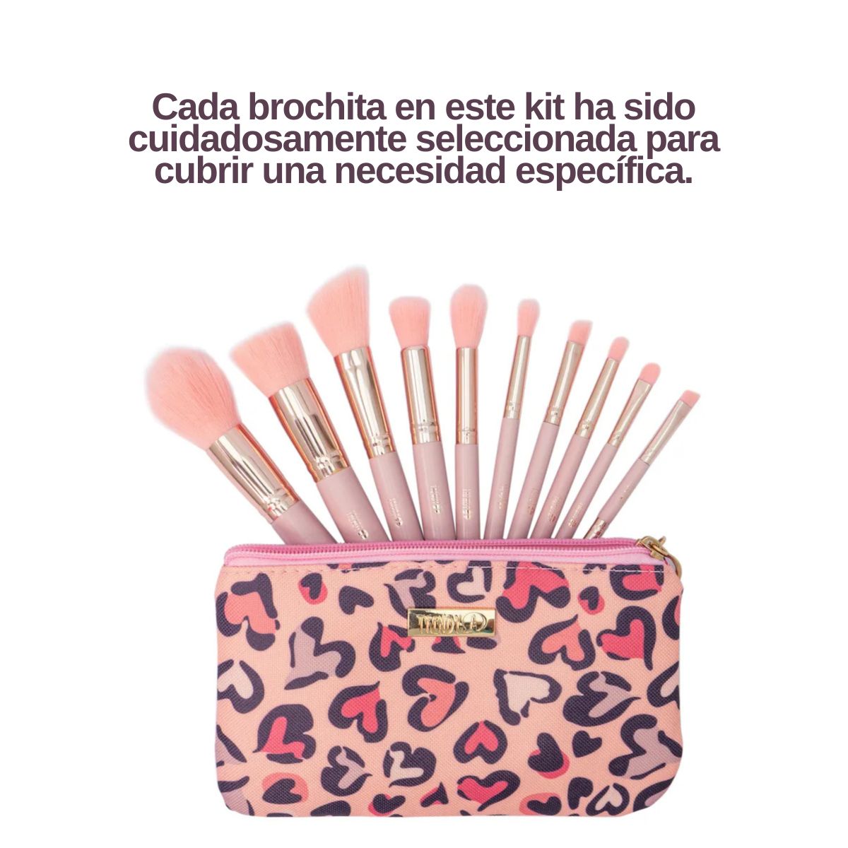 Brochas de maquillaje mini Kit completo de color rosa - Trendy Maquillaje