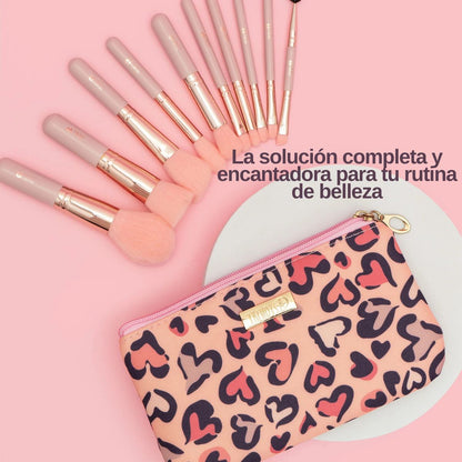 Brochas de maquillaje mini Kit completo de color rosa - Trendy Maquillaje