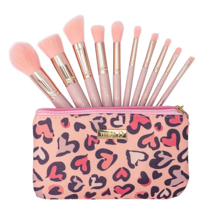 Brochas de maquillaje mini Kit completo de color rosa - Trendy Maquillaje