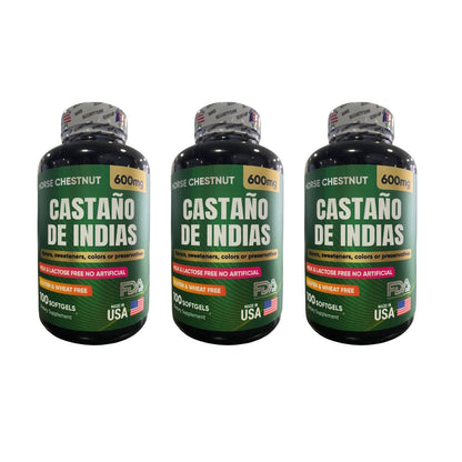 Castaño de Indias 600 mg x100 Softgels con Caléndula - Envío Gratis