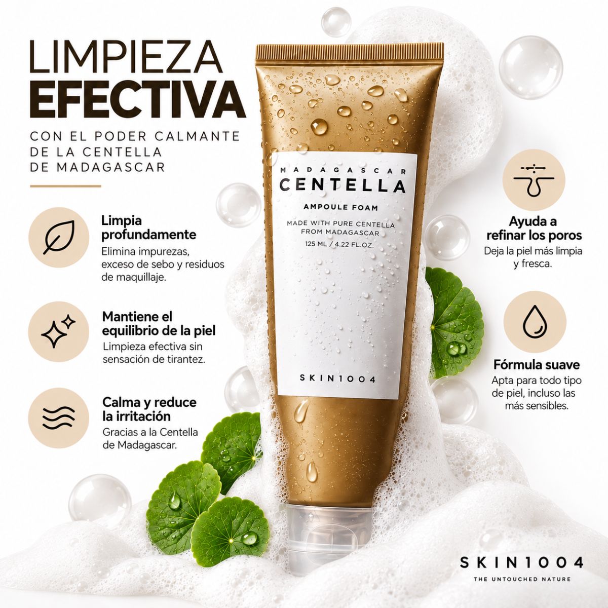Skin1004 Centella Ampoule Foam Espuma Limpiadora con Centella Asiática