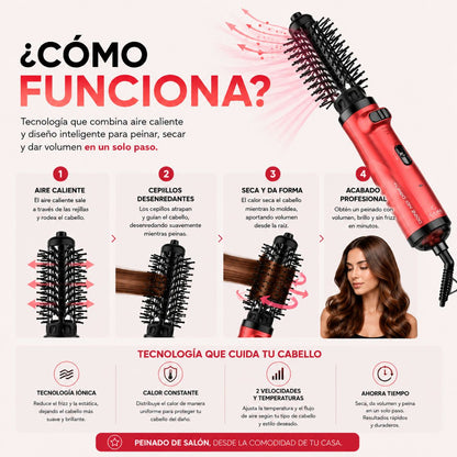 Cepillo Secador Gamma Turbo Ion 2600 profesional ionico multifuncion  cabello rapido brillo