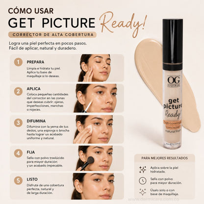 Corrector de Ojeras OG Colombia maximo cubrimiento niacinamida ilumina pigmentacion sin marcar lineas