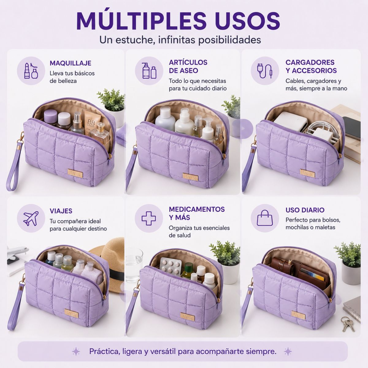Cosmetiquera Lilo Anik estuche maquillaje viaje organizado