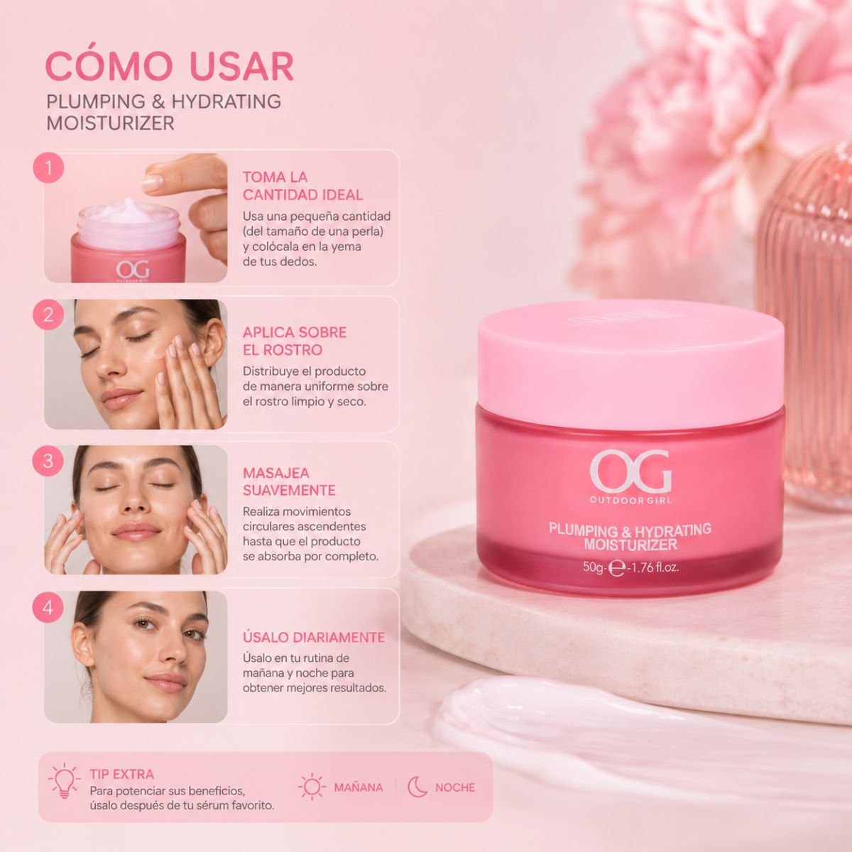 Crema Hidratante Niacinamida OG Colombia facial vitamina B3 poros manchas tono uniforme hidratacion