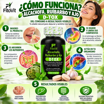 D-Tox x60 Cápsulas FitoVit: Depurativo Natural  Hígado · Riñón · Digestión