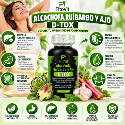 D-Tox x60 Cápsulas FitoVit: Depurativo Natural  Hígado · Riñón · Digestión