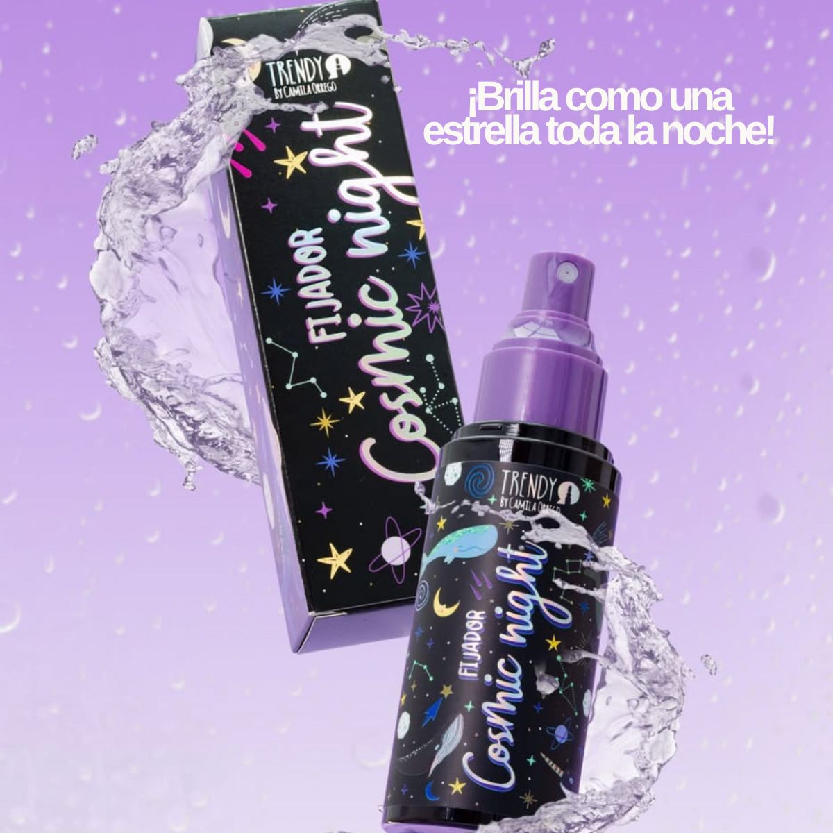 Fijador de maquillaje en spray Trendy Cosmic Night