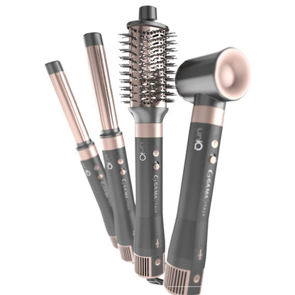 UniQ Aura Multistyler 4en1 Gama Italy secador cabello ondas rizos alisado accesorios profesional