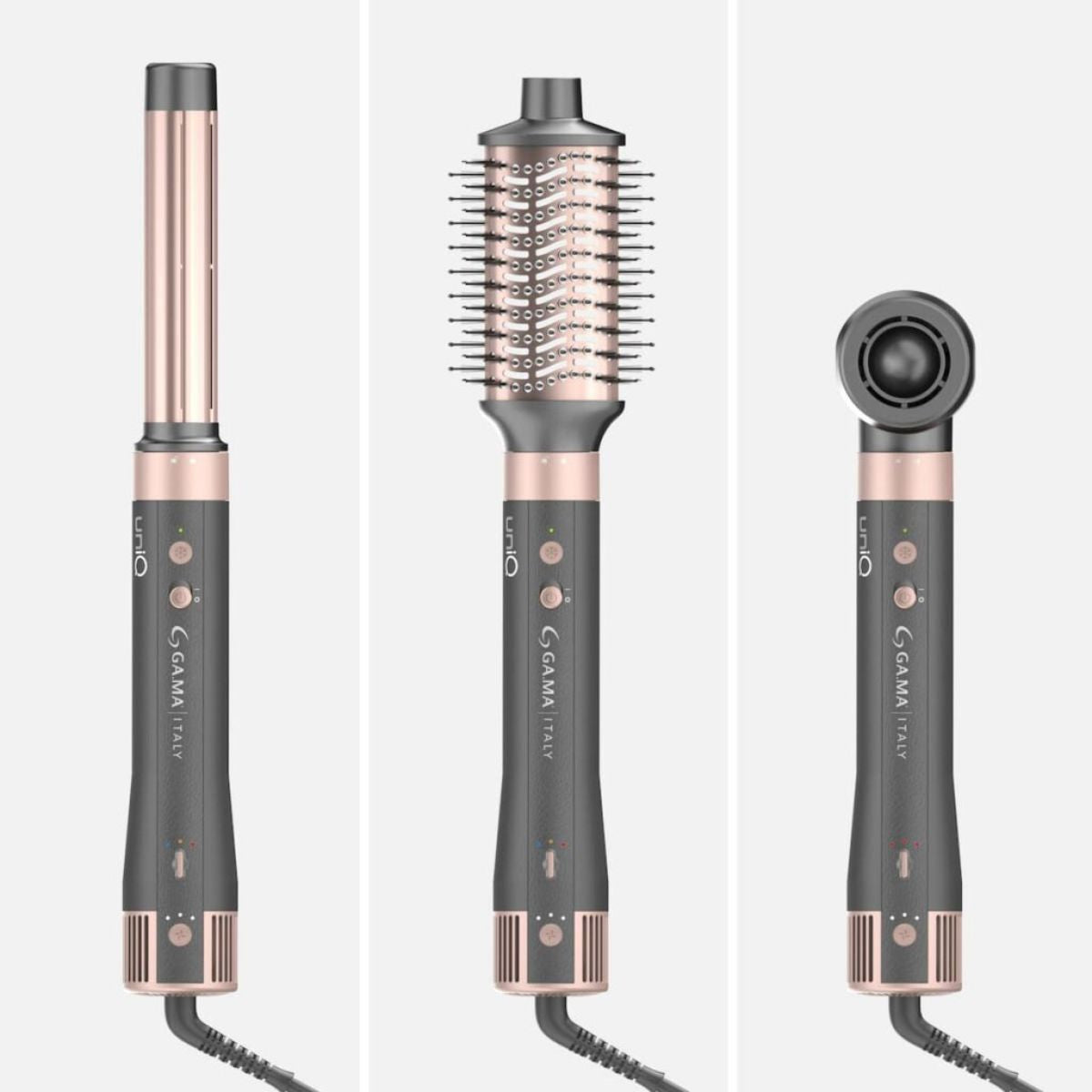 UniQ Aura Multistyler 4en1 Gama Italy secador cabello ondas rizos alisado accesorios profesional