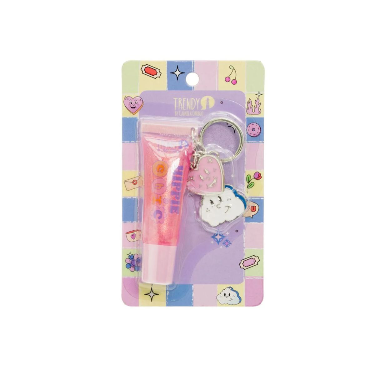 Gloss de labios con llavero Trendy estilo hippie chic