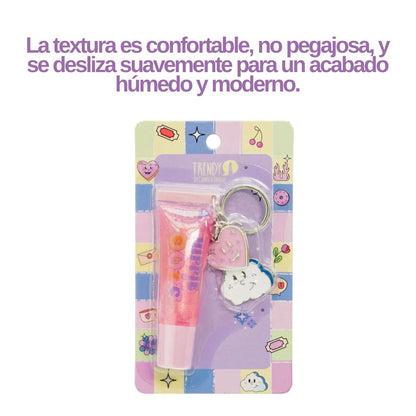 Gloss de labios con llavero Trendy estilo hippie chic