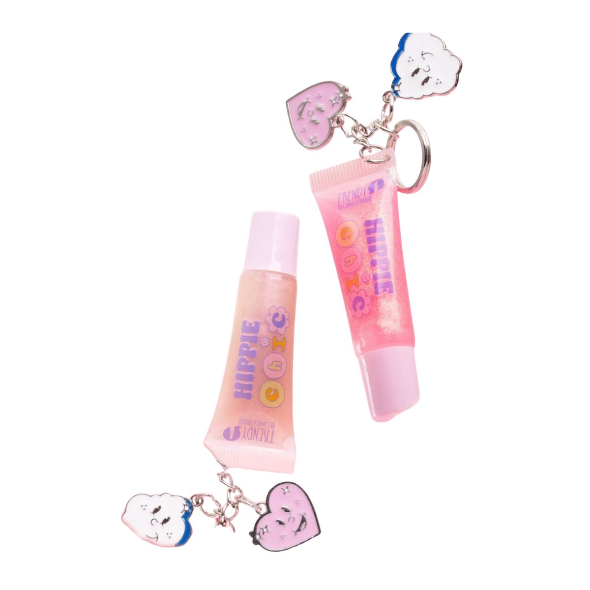 Gloss de labios con llavero Trendy estilo hippie chic