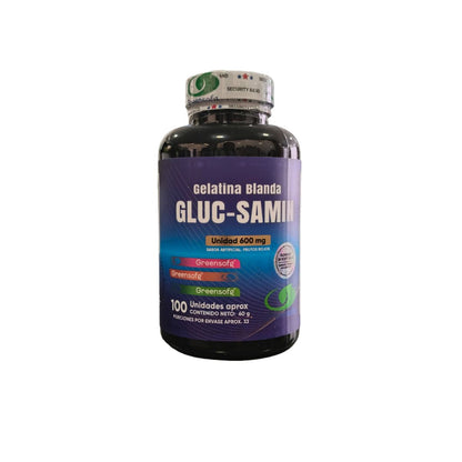 Gluc-Samin Greensofg x100 Gelatinas Blandas con Colágeno y Cúrcuma - Envío Gratis