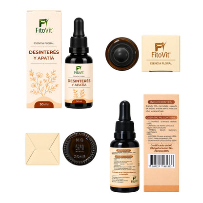 Esencia Floral Desinterés y Apatía 30 ml • FitoVit • 6 Flores Silvestres • Bienestar Emocional