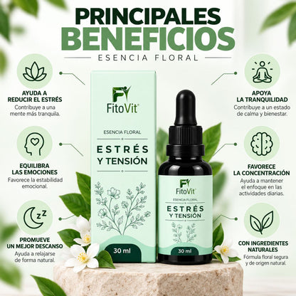 Esencia Floral Estrés y Tensión FitoVit 30 ml gotero — 8 flores silvestres para calma y bienestar emocional Colombia