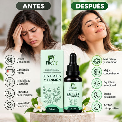 Esencia Floral Estrés y Tensión FitoVit 30 ml gotero — 8 flores silvestres para calma y bienestar emocional Colombia