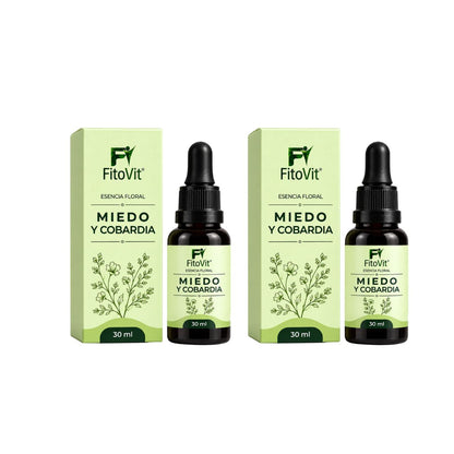 Gotas Miedo y Cobardía 30 ml: Esencia Floral Natural Pack - X2