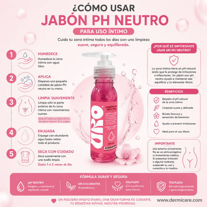 Jabón íntimo URO vaginal pH neutro 120ml flora vaginal limpieza suave frescura