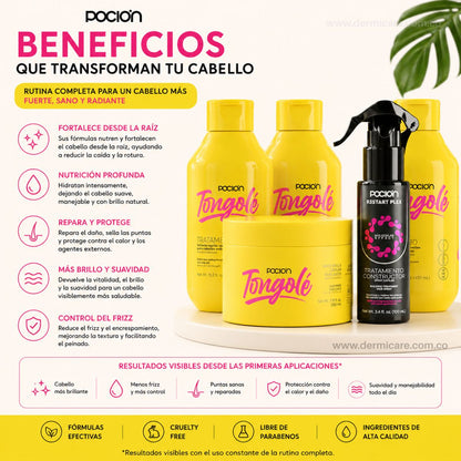 Kit Reconstruccion Rizos La Pocion tratamiento capilar colombiano rizos definidos elasticos hidratacion sin frizz