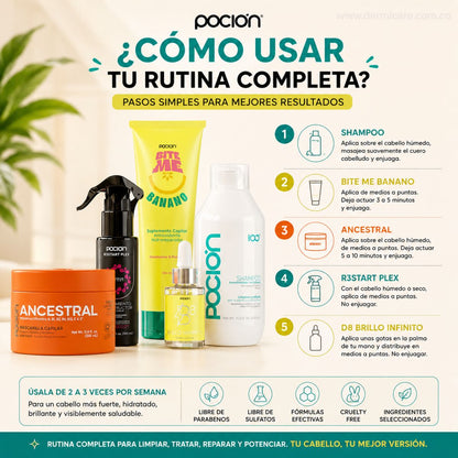 Kit Pre Decoloracion La Pocion tratamiento capilar colombiano fortalece protege fibra decolorar