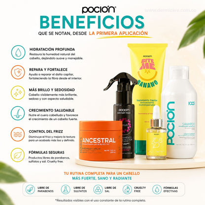 Kit Pre Decoloracion La Pocion tratamiento capilar colombiano fortalece protege fibra decolorar