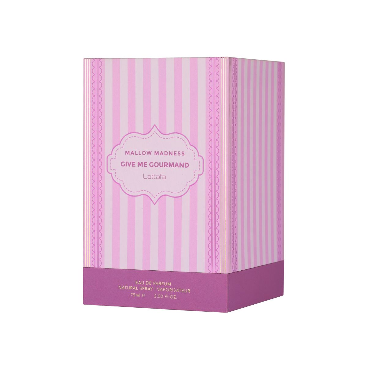 Perfume Lattafa Mallow Madness EDP frutal gourmand fresa malvavisco fresia vainilla crema 