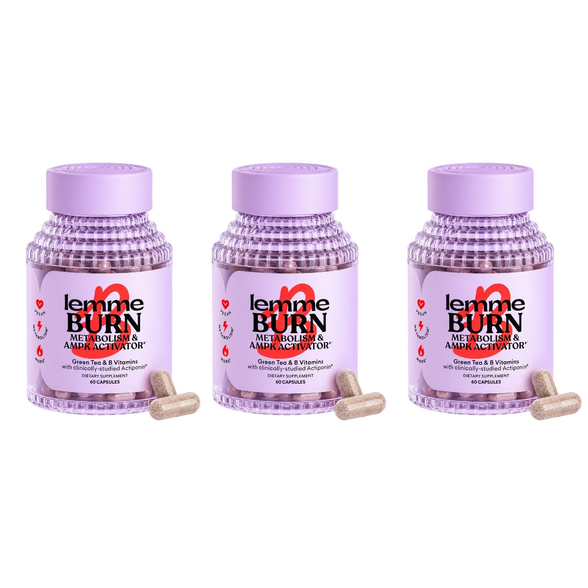 Lemme Burn x60 Cápsulas Veganas con Actiponin®, Té Verde y Vitaminas B