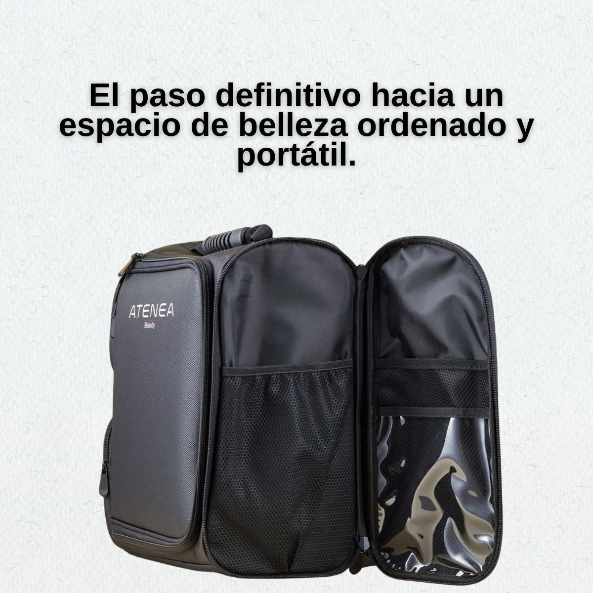 Morral organizador profesional para maquillaje Atenea color negro