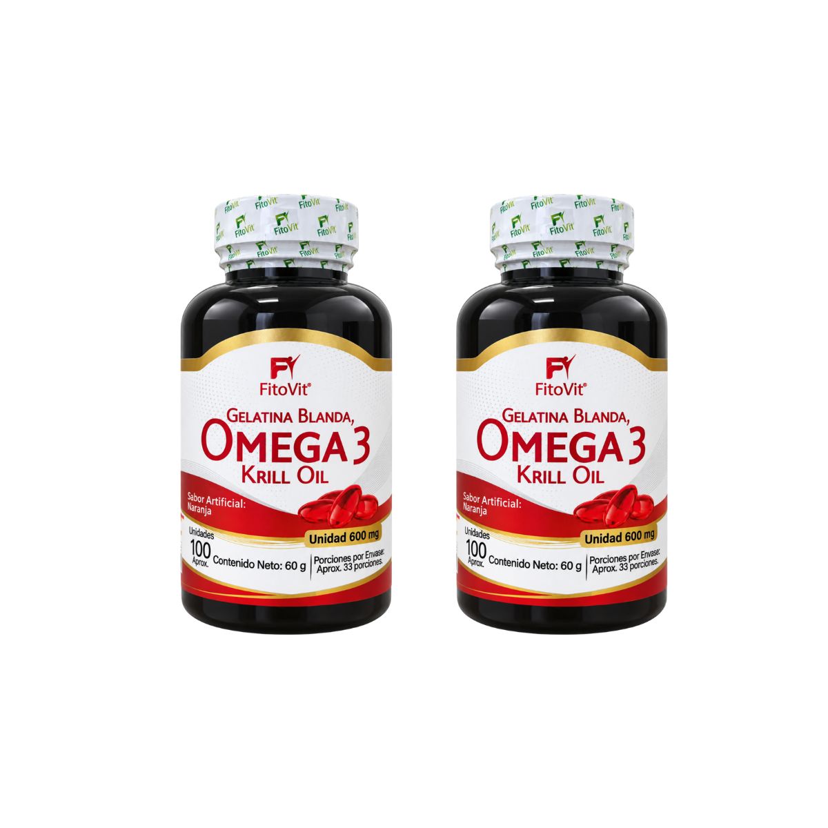 Omega 3 Krill Oil FitoVit x100 Softgel: EPA + DHA para Corazón, Cerebro y Visión
