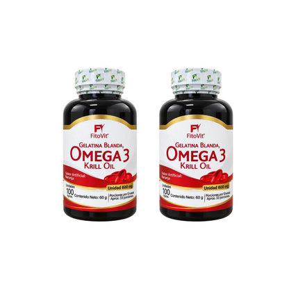 Omega 3 Krill Oil FitoVit x100 Softgel: EPA + DHA para Corazón, Cerebro y Visión