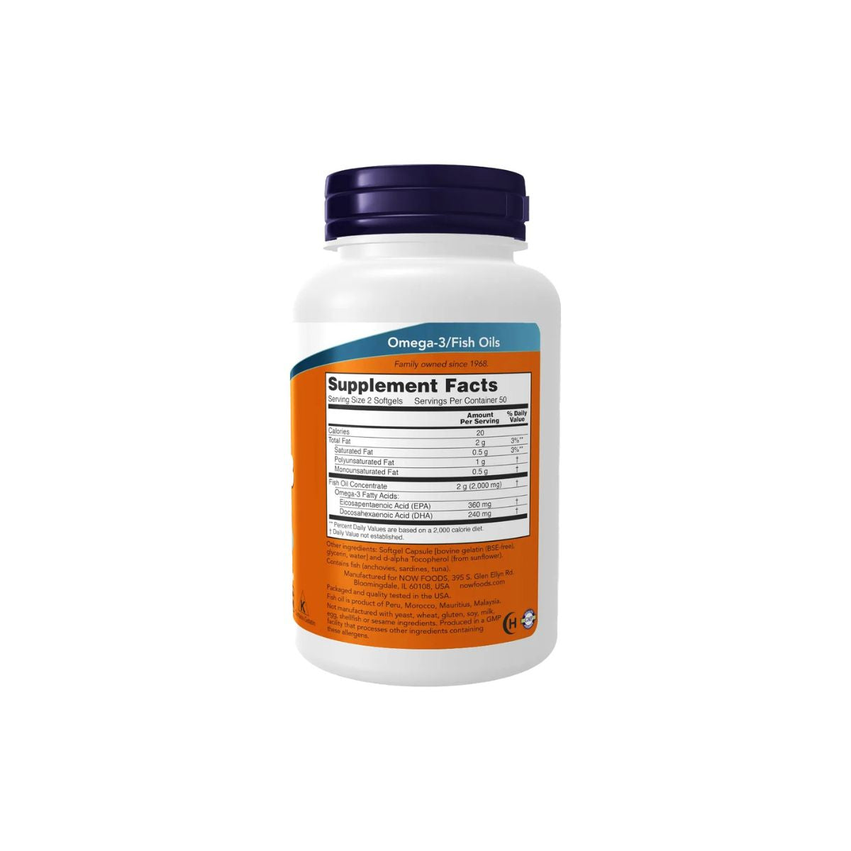 Omega 3 Now Foods 100 softgels 1000mg aceite pescado EPA DHA corazon cerebro articulaciones purificado
