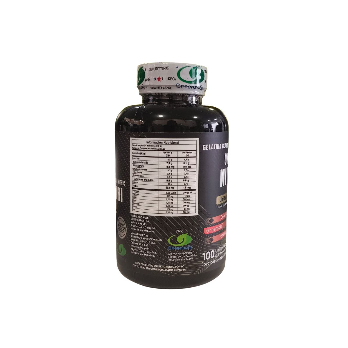 Oxin Nitri Greensofg x100 Gelatinas Blandas con L-Citrulina, L-Arginina - Envío Gratis