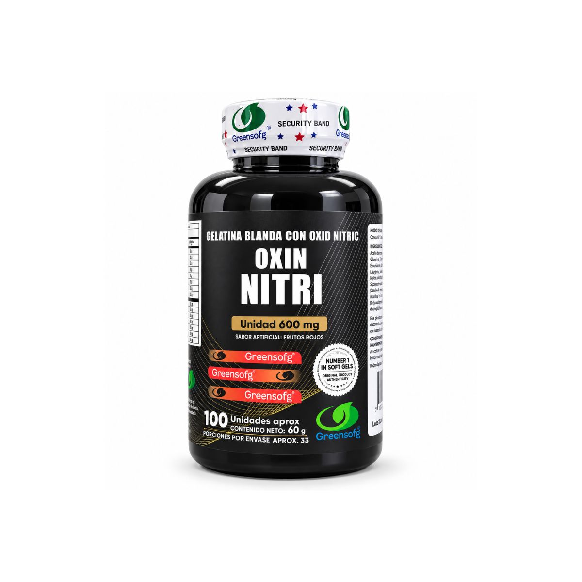 Oxin Nitri Greensofg x100 Gelatinas Blandas con L-Citrulina, L-Arginina - Envío Gratis