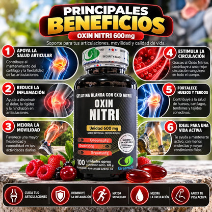 Oxin Nitri Greensofg x100 Gelatinas Blandas con L-Citrulina, L-Arginina - Envío Gratis