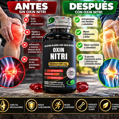 Oxin Nitri Greensofg x100 Gelatinas Blandas con L-Citrulina, L-Arginina - Envío Gratis