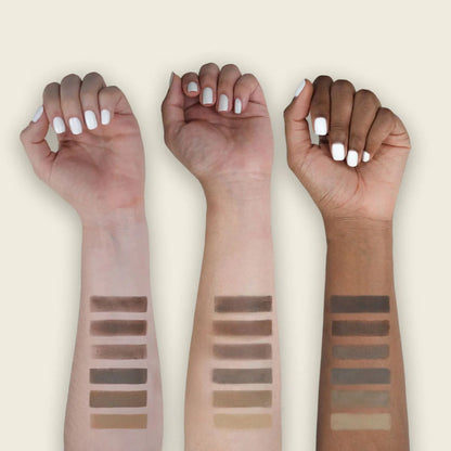 Paleta de maquillaje de cejas X6 con pomada y polvo en 6 tonos por Montoc.