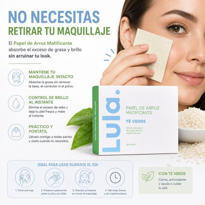 Papel de Arroz Matificante Lula Beauty: Elimina el Exceso de Grasa