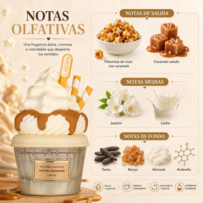 Perfume Lattafa Whipped Pleasure EDP gourmand floral palomitas caramelo jazmin tonka