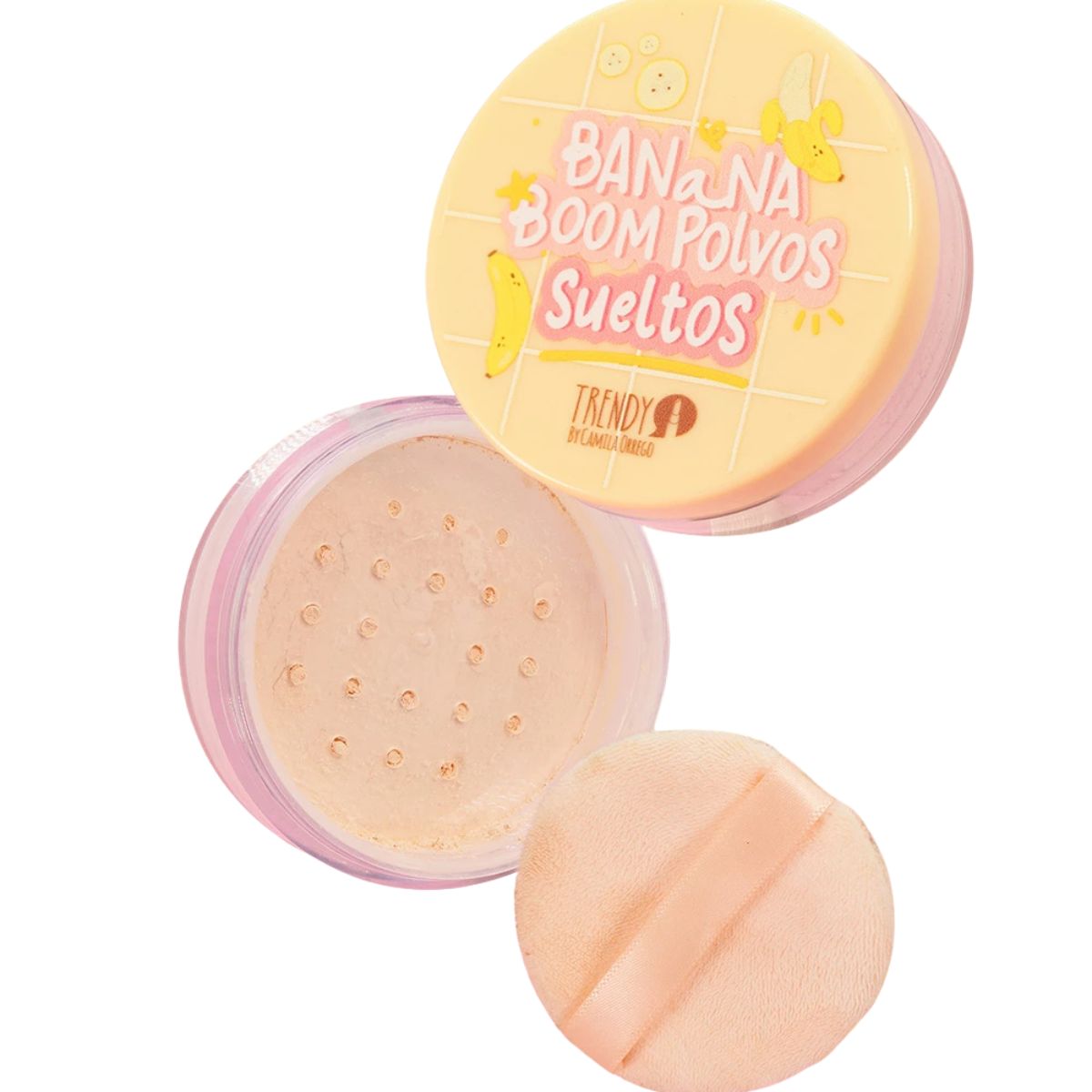 Polvos sueltos compactos color banana Trendy para acabado mate